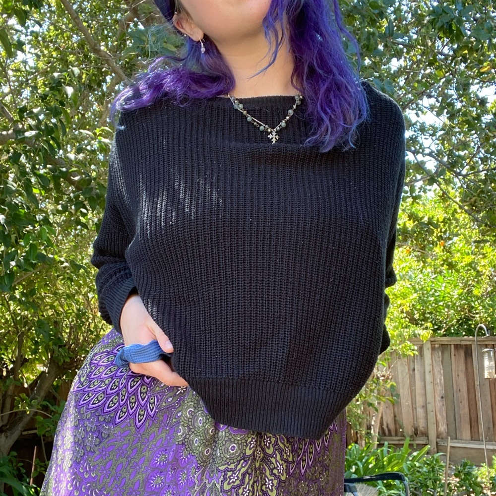 Black knitted sweater